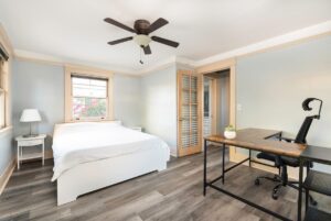 Bedroom with office space